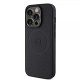 Mercedes Benz iPhone 15 Pro Kuori Star Pattern MagSafe Musta