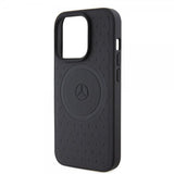Mercedes Benz iPhone 15 Pro Kuori Star Pattern MagSafe Musta