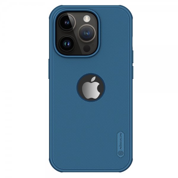 Nillkin iPhone 15 Pro Kuori Super Frosted Shield Pro Logoreikä Sininen