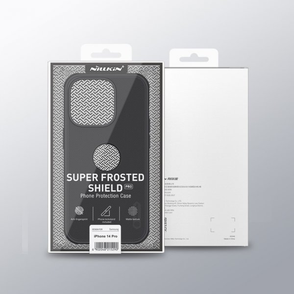 Nillkin iPhone 15 Pro Kuori Super Frosted Shield Pro Logoaukko Musta