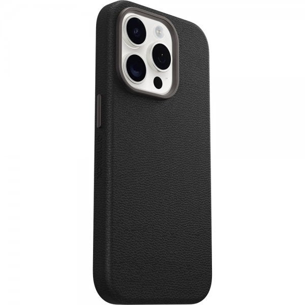 Otterbox iPhone 15 Pro -suojakuori Symmetry Cactus Leather MagSafe Noir Ash