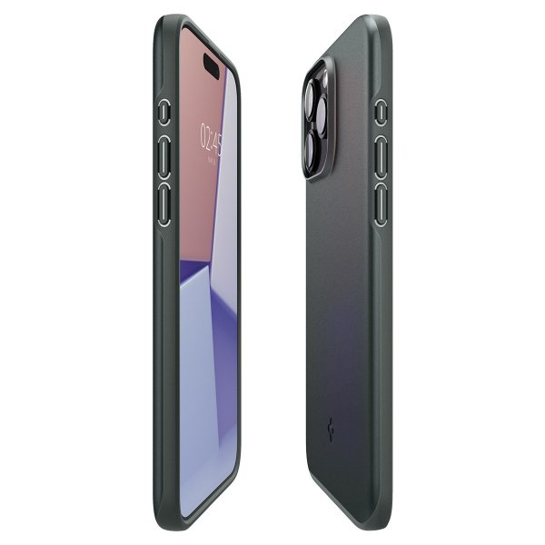 Spigen iPhone 15 Pro Thin Fit -suojakuori, Abyss Green