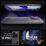 Spigen iPhone 15 Pro Thin Fit -suojakuori, Gunmetal