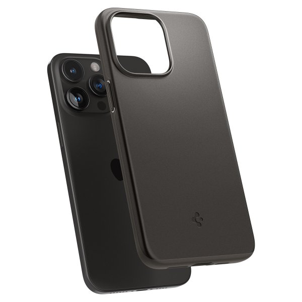 Spigen iPhone 15 Pro Thin Fit -suojakuori, Gunmetal