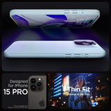 Spigen iPhone 15 Pro -suojakuori, Thin Fit, Mute Blue