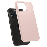 Spigen iPhone 15 Pro -suojakuori, Thin Fit, Pink Sand
