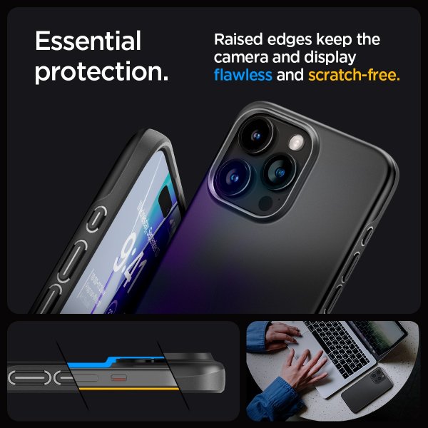 Spigen iPhone 15 Pro -suojakuori Thin Fit, musta