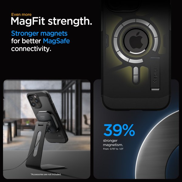 Spigen iPhone 15 Pro -suojakuori Tough Armor MagFit Musta