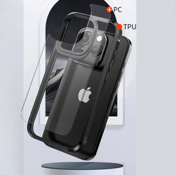 Ipaky iPhone 15 Pro Kuori Läpinäkyvä Takakuori Sininen