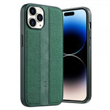 X-Level iPhone 15 Pro -kuori, kangaskuviointi, vihreä