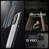 Spigen iPhone 15 Pro -suojakuori Ultra Hybrid Frost Black