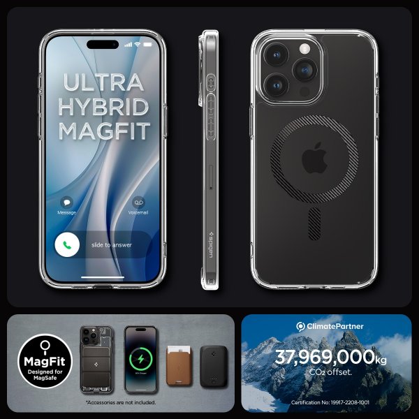 Spigen iPhone 15 Pro -suojakuori Ultra Hybrid MagFit Carbon Fiber