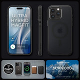 Spigen iPhone 15 Pro -suojakuori Ultra Hybrid MagFit Frost Black