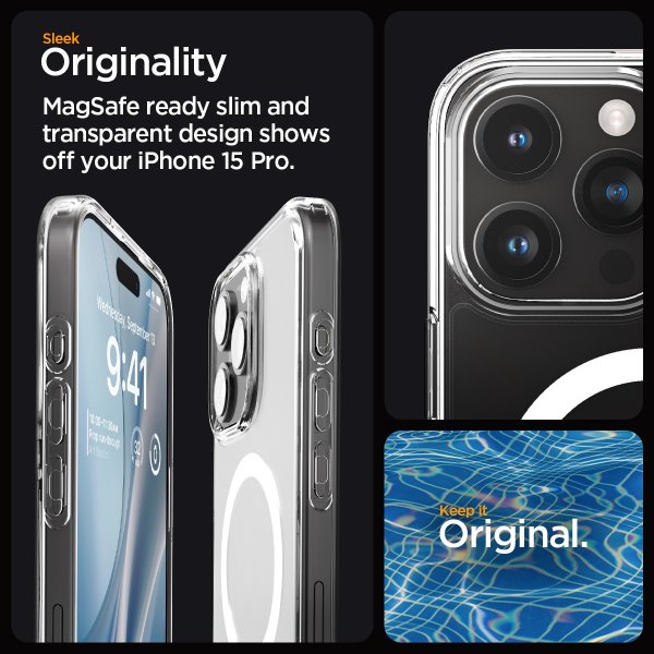Spigen iPhone 15 Pro Kuori Ultra Hybrid MagFit Frost Clear