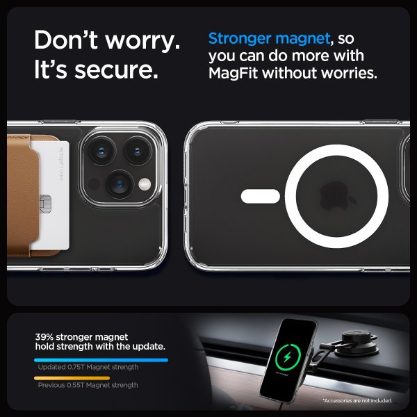 Spigen iPhone 15 Pro Kuori Ultra Hybrid MagFit Frost Clear