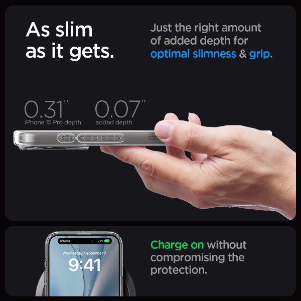 Spigen iPhone 15 Pro Kuori Ultra Hybrid MagFit Frost Clear