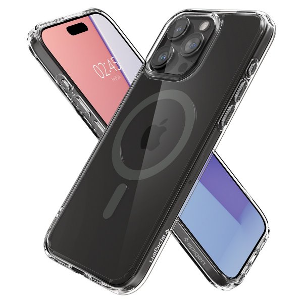 Spigen iPhone 15 Pro Ultra Hybrid MagFit -suojakuori, grafiitti