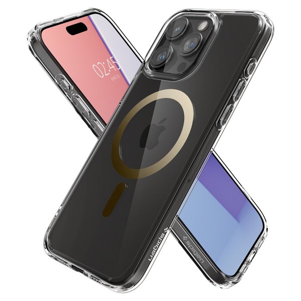 Spigen iPhone 15 Pro -suojakuori Ultra Hybrid MagFit, kulta