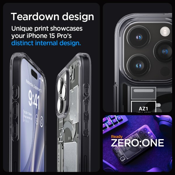 Spigen iPhone 15 Pro -suojakuori Ultra Hybrid MagFit Zero One