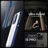 Spigen iPhone 15 Pro Ultra Hybrid -suojakuori, tummansininen