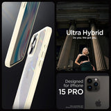 Spigen iPhone 15 Pro Ultra Hybrid Suojakuori Mute Beige