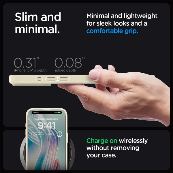 Spigen iPhone 15 Pro Ultra Hybrid Suojakuori Mute Beige