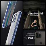 Spigen iPhone 15 Pro Ultra Hybrid Sky Crystal -suojakuori