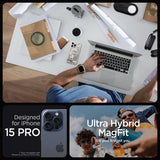 Spigen iPhone 15 Pro Ultra Hybrid Zero One MagFit -suojakuori, Natural Titanium
