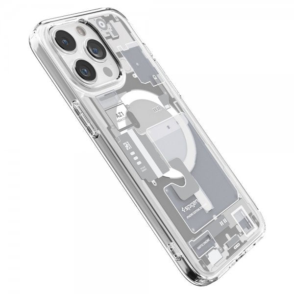 Spigen iPhone 15 Pro -suojakuori Ultra Hybrid Zero One MagFit, valkoinen