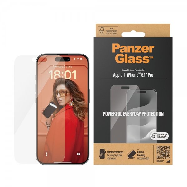 PanzerGlass iPhone 15 Pro Näytönsuoja Classic Fit
