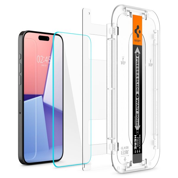 Spigen iPhone 15 Pro Näytönsuoja GLAS.tR EZ Fit 2 kpl