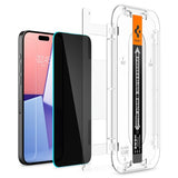 Spigen iPhone 15 Pro -näytönsuoja GLAS.tR EZ Fit Privacy 2 kpl