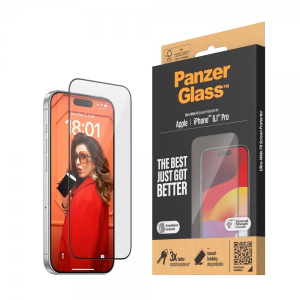 PanzerGlass iPhone 15 Pro Näytönsuoja Ultra-Wide Fit EasyAligner