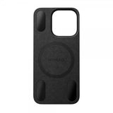 Nomad iPhone 15 Pro Skin Magnetic Leather Back Horween Musta