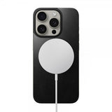 Nomad iPhone 15 Pro Skin Magnetic Leather Back Horween Musta