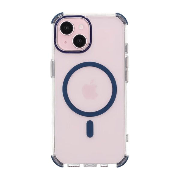 Rvelon iPhone 15 Suojakuori Vahvistetut Kulmat Sininen