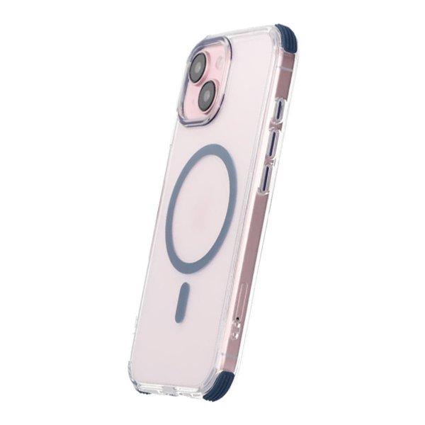 Rvelon iPhone 15 Suojakuori Vahvistetut Kulmat Sininen
