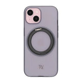 Rvelon iPhone 15 -suojakuori pyörivällä MagSafe-jalustalla, musta