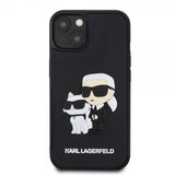 Karl Lagerfeld iPhone 15 -kuori 3D Rubber Karl & Choupette musta