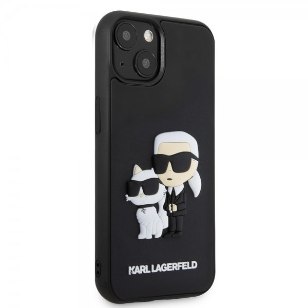 Karl Lagerfeld iPhone 15 -kuori 3D Rubber Karl & Choupette musta