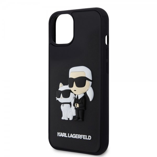 Karl Lagerfeld iPhone 15 -kuori 3D Rubber Karl & Choupette musta