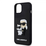 Karl Lagerfeld iPhone 15 -kuori 3D Rubber Karl & Choupette musta
