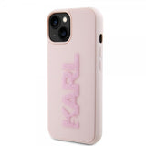 Karl Lagerfeld iPhone 15 -kuori 3D Rubber Karl Pink