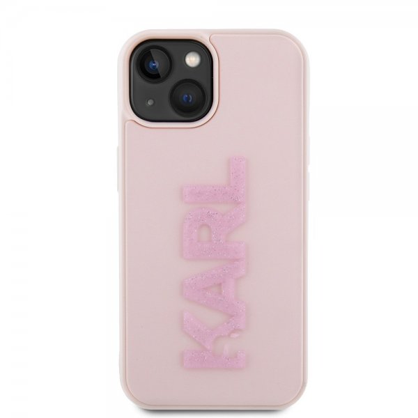 Karl Lagerfeld iPhone 15 -kuori 3D Rubber Karl Pink