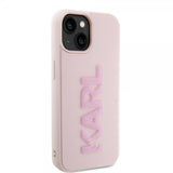 Karl Lagerfeld iPhone 15 -kuori 3D Rubber Karl Pink
