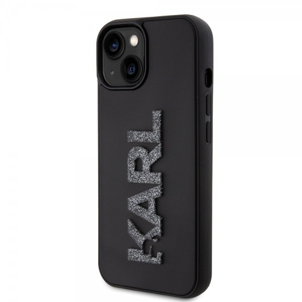 Karl Lagerfeld iPhone 15 -kuori 3D Rubber Karl Musta