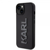 Karl Lagerfeld iPhone 15 -kuori 3D Rubber Karl Musta