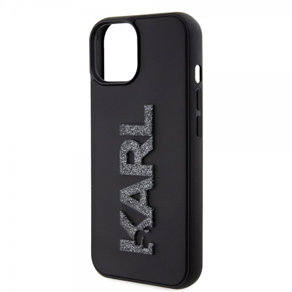 Karl Lagerfeld iPhone 15 -kuori 3D Rubber Karl Musta
