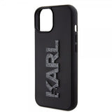 Karl Lagerfeld iPhone 15 -kuori 3D Rubber Karl Musta
