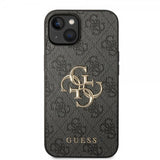 Guess iPhone 15 Kuoret 4G Logo Harmaa